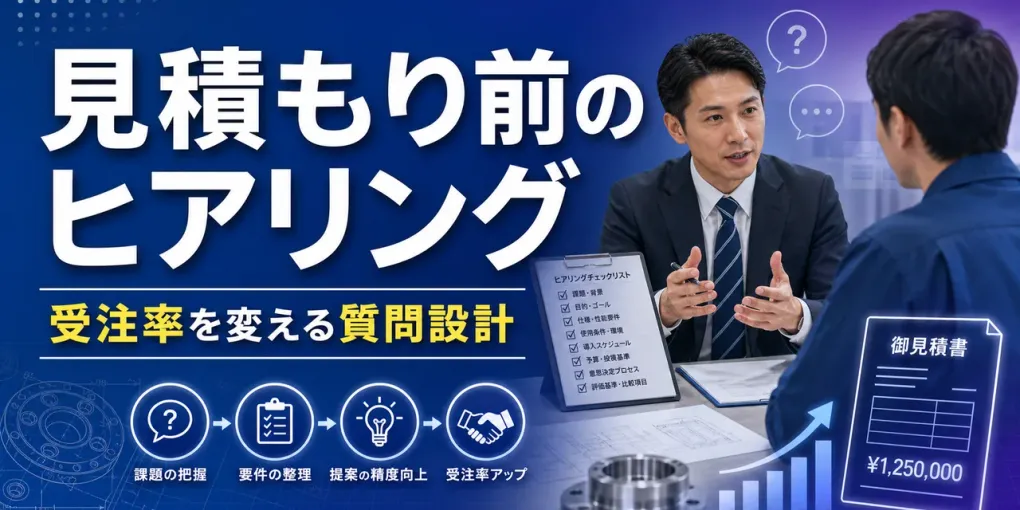 製造業のヒアリング項目｜見積もり前に聞くべきこと