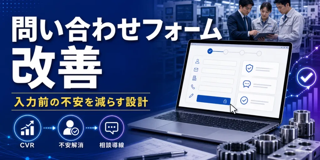 製造業の問い合わせを増やすフォーム改善｜離脱と相談の質を両立