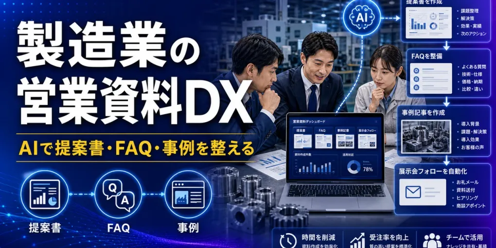 製造業の営業資料DX｜AIで提案書・FAQ・事例を整える
