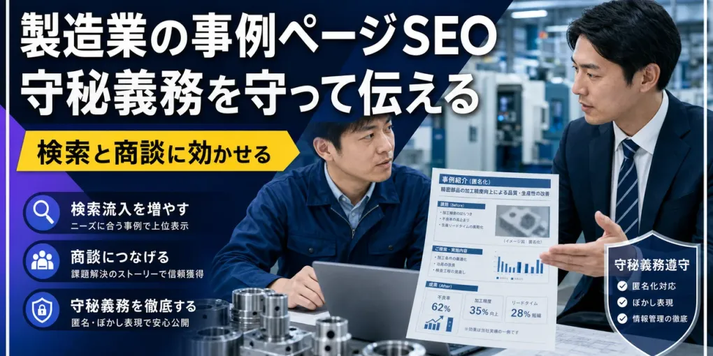 製造業の事例ページSEO｜守秘義務を守り検索・商談へつなぐ7手順