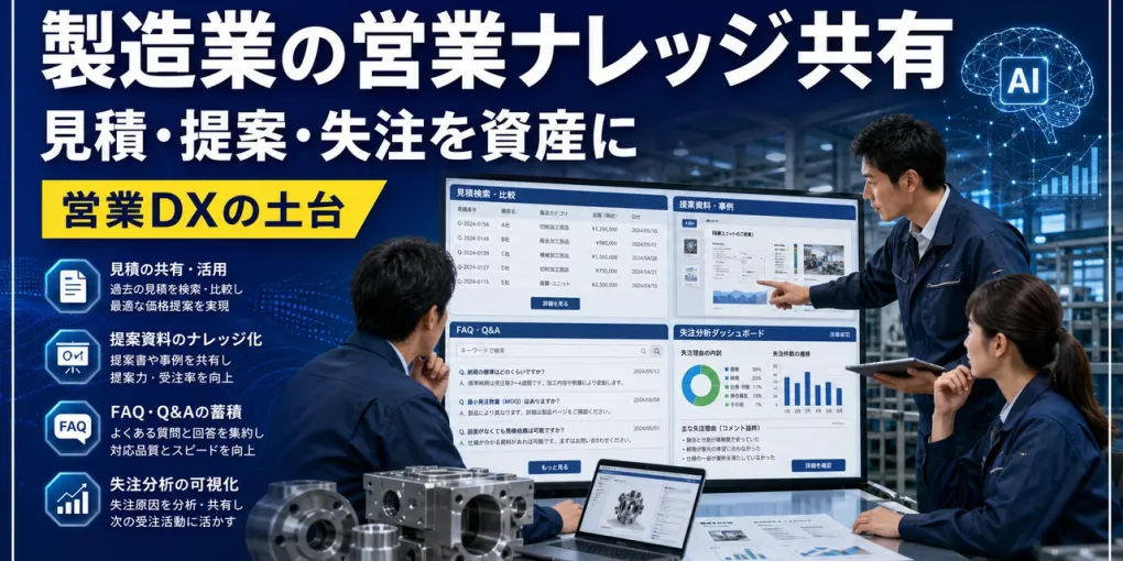 製造業の営業ナレッジ共有｜見積もり・提案・失注を再利用する仕組み