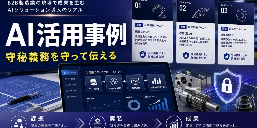 製造業のAI活用事例ページの作り方｜守秘義務を守りながら相談につなげる
