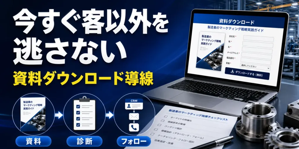 製造業の資料ダウンロード導線｜今すぐ客以外を逃さないWeb集客設計