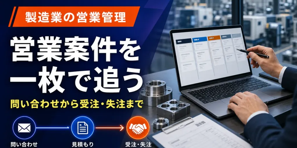 製造業の営業案件管理表｜問い合わせ・見積もり・失注を一枚で追う
