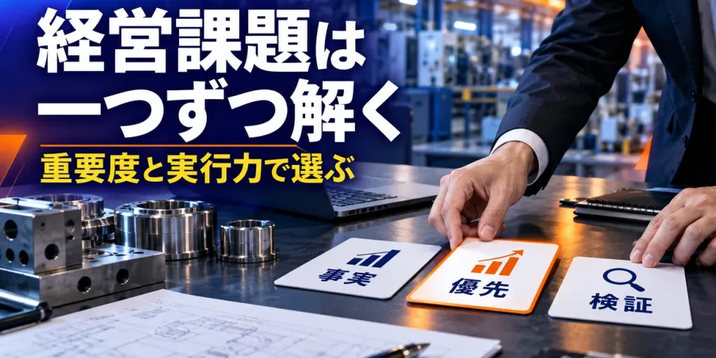 製造業の経営課題整理｜優先順位を決め一つずつ前へ進める方法