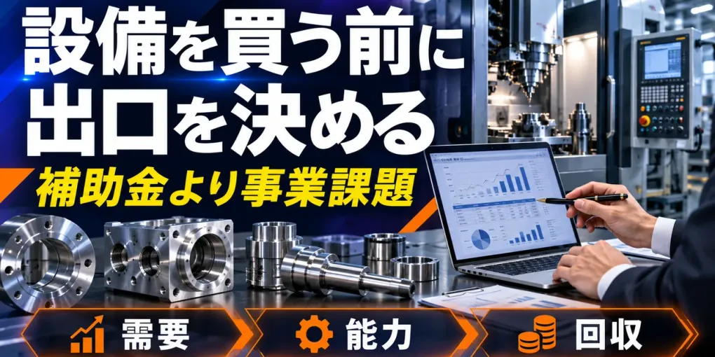製造業の設備投資判断｜補助金より先に事業課題と回収条件を決める