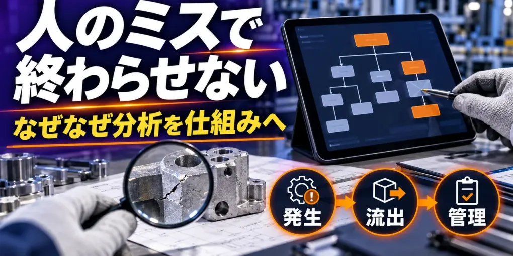製造業のなぜなぜ分析｜人のミスで止めず仕組みの原因を探る